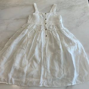 Zara Girls White Linen Summer Strappy Flowey Dress-Size 9